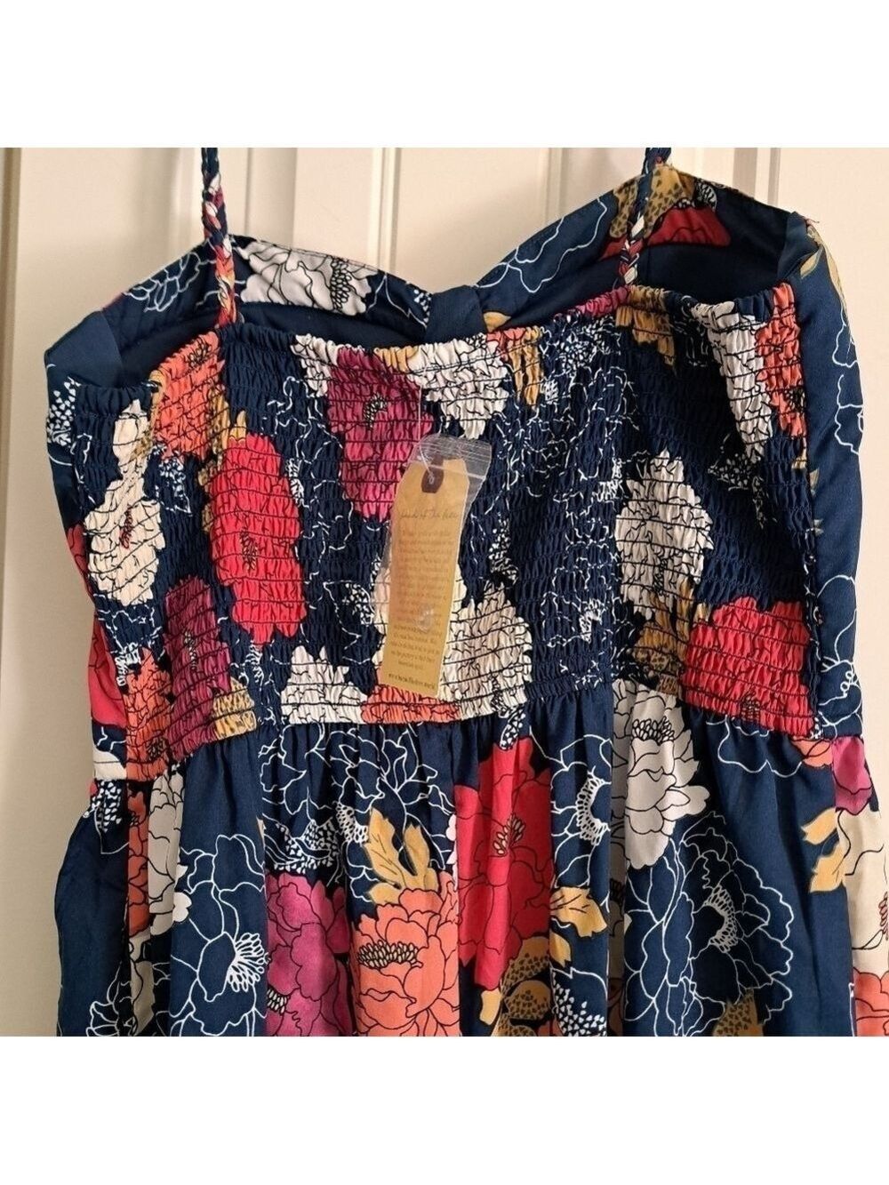 BAND OF THE FREE bold floral palazzo pant jumpsuit coastal lined padded top LG - Picture 6 of 10